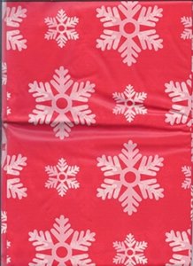 RED WHITE SNOWFLAKES PLASTIC TABLE COVER 54 X 72 551660. PM505030 \\\PM505030
