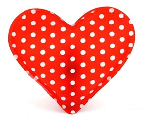 HEART SHAPED RE-USABLE HEAT PADS POLKA DOT. PMS061572DOT \\\PMS061572DOT