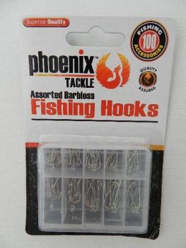 PACK OF 100 ASSORTED BARBLESS FISHING HOOKS.. PMS096037 \\\PMS096037