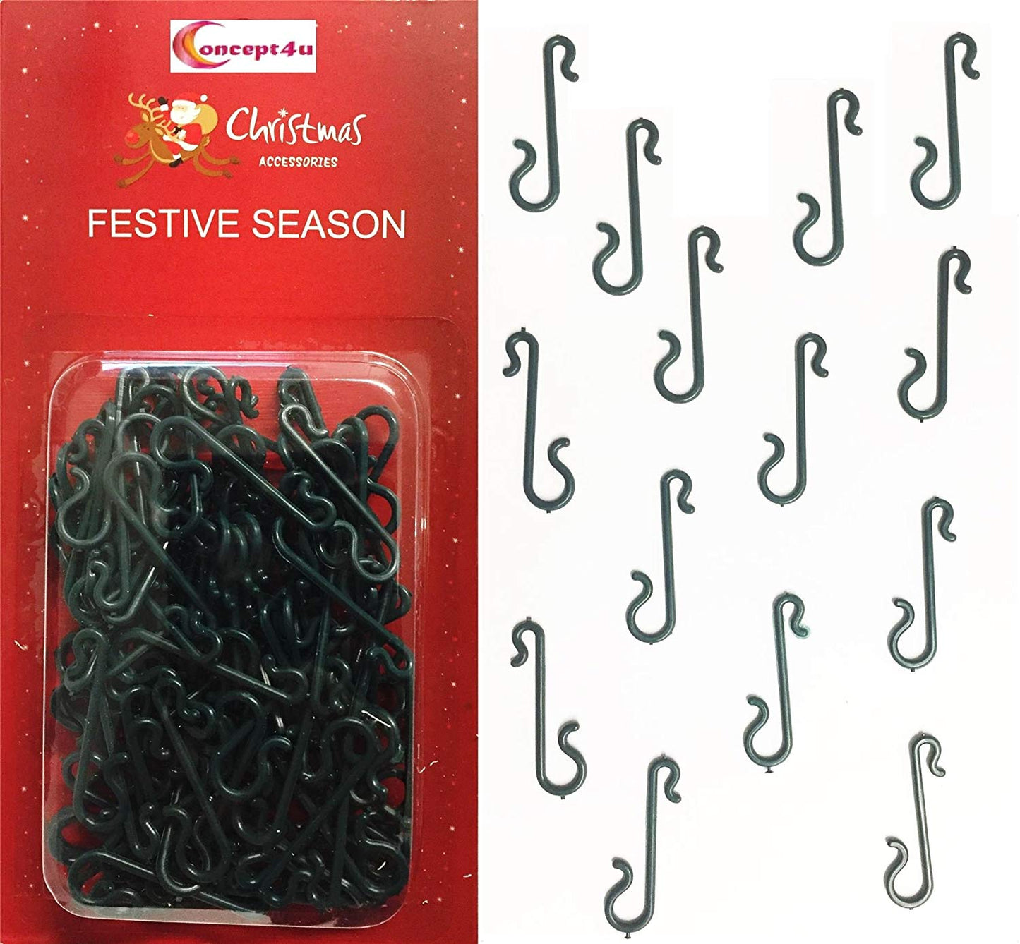 CHRISTMAS GREEN TREE DECORATION HOOKS 4CM 100/PK. PMS251002 \\\PMS251002