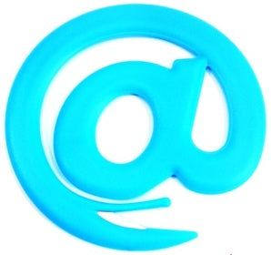 BLUE @ SYMBOL LETTER OPENER. PR0007202 \\\PR0007202