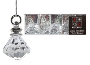 PACK OF 5 CLEAR ACRYLIC PENDANT CHRISTMAS TREE DECORATIONS. PS351902 \\\PS351902