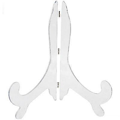 EXTRA LARGE GOOD QUALITY CLEAR PLASTIC PLATE STAND 10 - 18 INCH. M2337 \\\PSC1016L