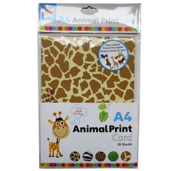 A4 ANIMAL PRINT CARD 20 SHEETS. PVW \\\PVW