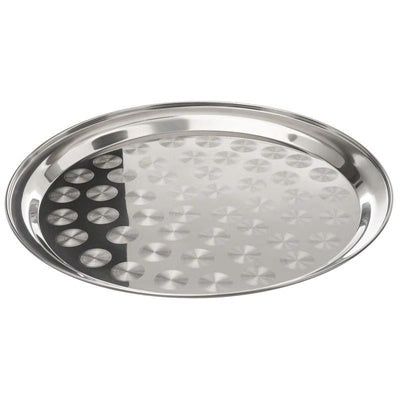 ASSORTED STAINLESS STEEL ROUND TRAY 35CM. SS34501 \\\RT35EK