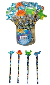 DINOSAUR PENCIL AND DINOSAUR RUBBER STATIONERY  ~  PARTY BAG FILLER X 6 ( 6335 DINO ). S09346 \\\S09346