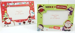 RED GREEN CUTE CHRISTMAS PICTURE FRAME CARDS 8/PK. SNCT_1 \\\SNCT