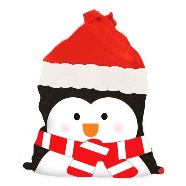 DELUXE FELT GIANT CHRISTMAS / XMAS SANTA SACK 73CM X 48CM WITH STITCHED PENGU.... SPGN \\\SPGN