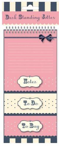 GIRLS SPOTS STRIPES BOW JOTTER NOTE PADS DESK STANDING BINDER TOP TO DO LISTS. SRDJ \\\SRDJ