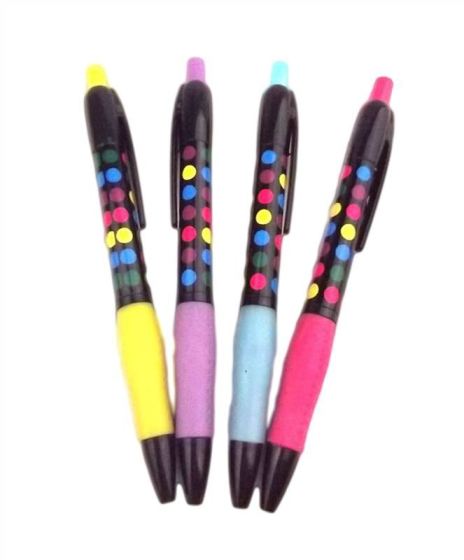 ANKER 4PK RETRACTABLE BALL PENS - SPOTS DESIGN. SSOP-63894-2 \\\SSOP-63894-2