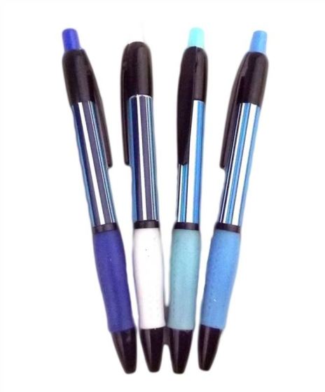 ANKER 4PK RETRACTABLE BALL PENS - BLUE STRIPED. SSOP-63894 \\\SSOP-63894