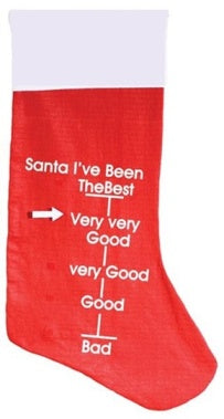 RED WHITE STOCKING WITH ADJUSTABLE MESSAGE SANTA SACK. SSTO \\\SSTO