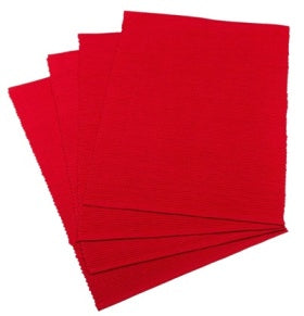 RED RIBBED COTTON TRADITIONAL CHRISTMAS TABLE PLACEMATS MAT PARTY DECORATION. SW541 \\\SW541