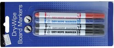 TALLON DRY WIPE MARKERS - 4PK - ASSORTED COLOUR OR BLACK. TA1000 \\\T1000