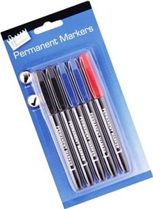 TALLON RAPID DRY PERMANENT MARKERS - 5PK. T1157 \\\T1157
