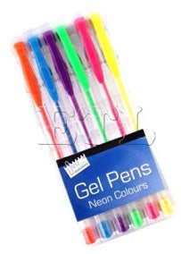 TALLON NEON GEL INK PENS - 6PK- COLOUR P2678. T1226 \\\T1226