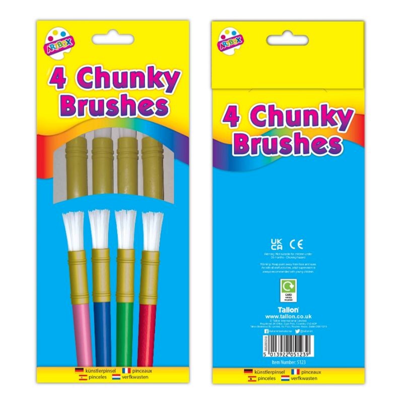 TALLON CHUNKY PLASTIC HANDLE BRUSHES - 4PK. T5123 \\\T5123
