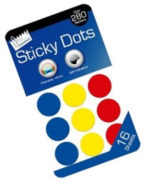 TALLON COLOURED STICKY DOTS- 19MM- 288PK 9310. TA5931 \\\T5931