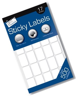 TALLON WHITE STICKY LABELS - 12 X 19MM -510PK. T5932 \\\T5932