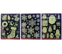 GLOW IN THE DARK CHRISTMAS STICKER 3 ASSORTED DESIGN (SEND 1 PIECE ONLY). T9628 \\\T9628