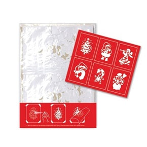 6 CHRISTMAS FESTIVE PAPER STENCILS SPRAY XMAS TREE SANTA ANGEL SNOWMAN STAR WINDOW DECORATION. TA9583 \\\TA9583