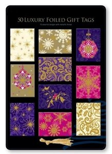 50 LUXURY FOILED GIFT TAGS PURPLE. TMFK \\\TMFK
