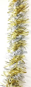 CHRISTMAS DECORATIVE TINSEL SPIRAL GOLD SILVER 2M. TPGV \\\TPGV