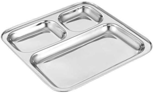 STAINLESSS STEEL 3 COMPARTMENT PLATE / PAV BHAJI TRAY. TS34566 \\\TS34566