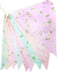 VINTAGE FLORAL FABRIC BUNTING SHABBY CHIC PARTY WEDDING. TX0922 \\\TX0922