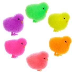 ASSORTED COLOURS LIGHT UP SQUIDGY PUFF PET CHICK. TY403 \\\TY403