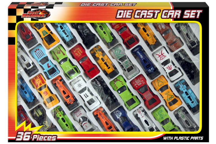 36 PC DIE CAST CAR SET IN WINDOW BOX - STREET MACHINES. TY792 \\\TY792