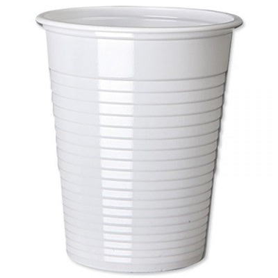100 DISPOSABLE PLASTIC CUPS WHITE - DIS180W 05230 PY77. VC180WHT \\\VC180WHT