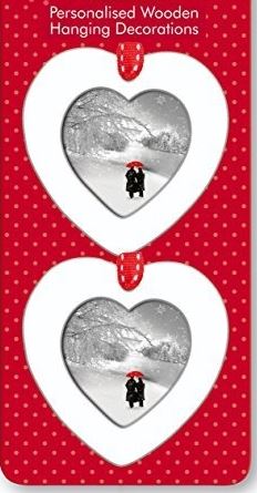 2 HEARTS WOODEN HANGING DECORATIONS WHRT. WDHT \\\WDHT