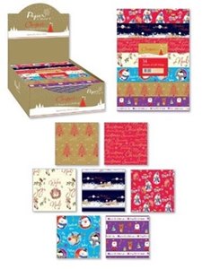 CUTE TRADITIONAL CHRISTMAS / XMAS WRAPPING PAPER 50CM X 50CM 12 SHEETS/PACK GIFT WRAP. WFLT \\\WFLT