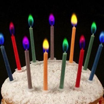 BIRTHDAY CANDLES ANGEL FLAMES WITH COLOURED FLAMES 12 PACK. X09065 \\\X09065