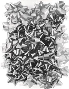 25 METALLIC GIFT BOWS SILVER. X15666 \\\X15666