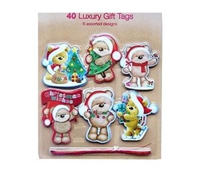 LUXURY CHRISTMAS BEARS GIFT TAGS 40/PK. X16032 \\\X16032