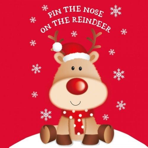 PIN THE NOSE ON THE REINDEER CHRISTMAS NOVELTY PARTY GAME. X18945 \\\X18945
