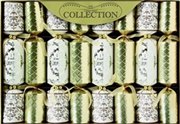 8 PREMIUM CHRISTMAS CRACKERS GOLD WHITE. XAFCC1603 \\\XAFCC1603