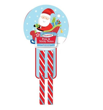 CHRISTMAS FESTIVE PENS STICKY NOTE PAD FESTIVE PARTY GIFT SET STRIP. XFBCSTRIPPED \\\XFBCSTRIPPED