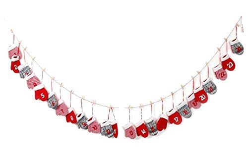 2.2M FELT GLOVE ADVENT GARLAND. XMR0229 \\\XMR0229