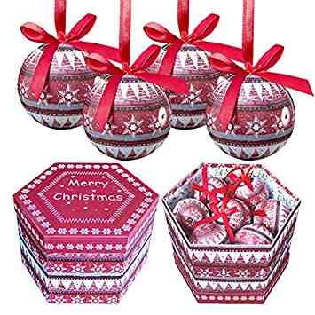 14 CHRISTMAS BAUBLES GIFT BOX - GOLD 75MM. Z91793 \\\Z91793