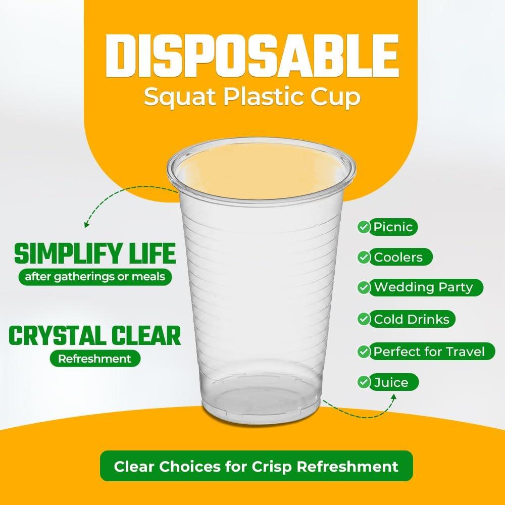 GRAB & GO CLEAR STANDARD PLASTIC CUPS 100/PK (200ML / 7OZ). 10521.07