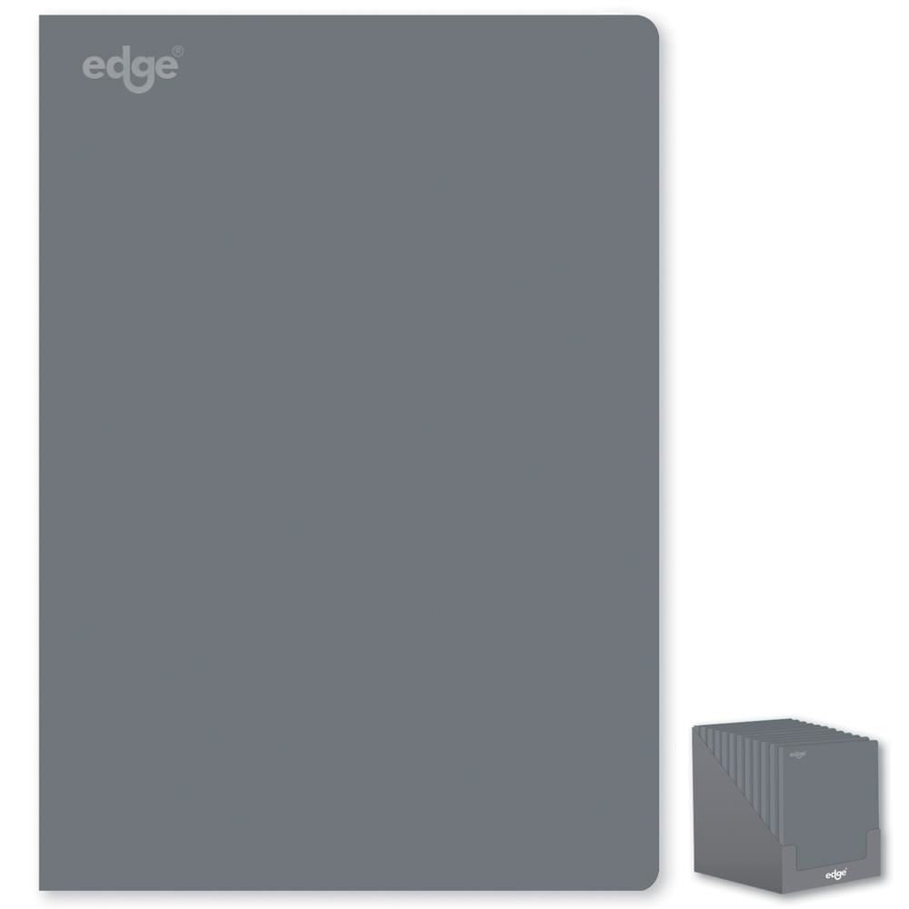 EDGE A4 SOFT COVER GREY NOTEBOOK 80 GSM 160 PAGES. FSC3-ETBA