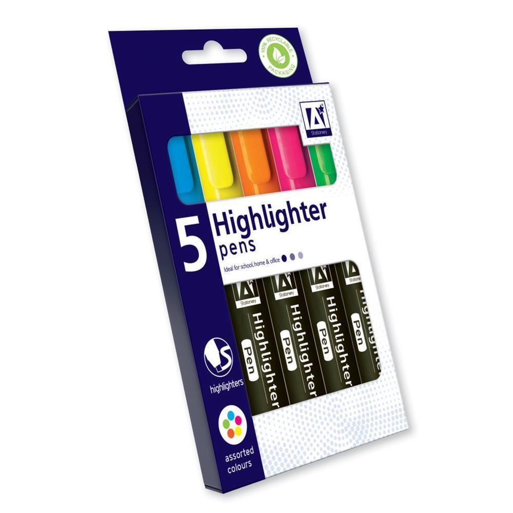 ANKER STATIONERY HIGHLIGHTER PENS 5/PK. HYPE/4