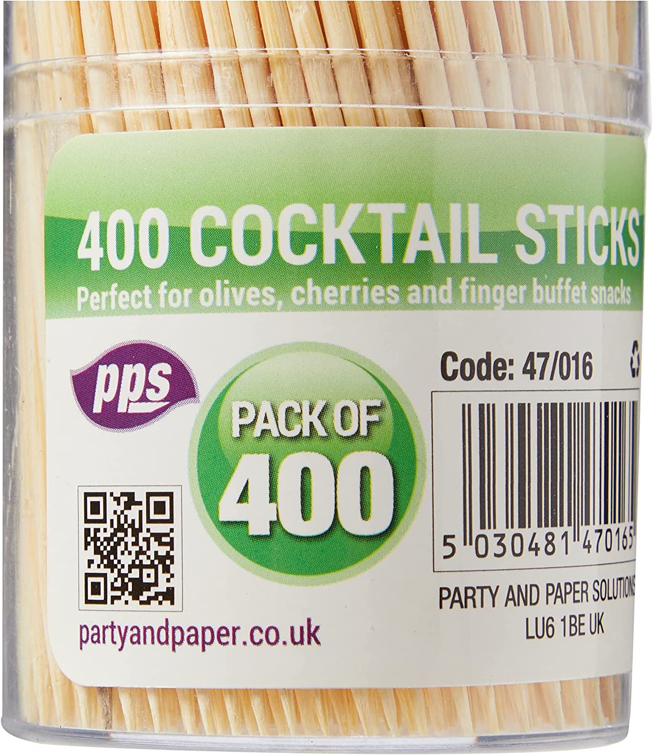 PPS PARTY COCKTAIL STICKS / TOOTHPICKS 400/PK. PPS47016
