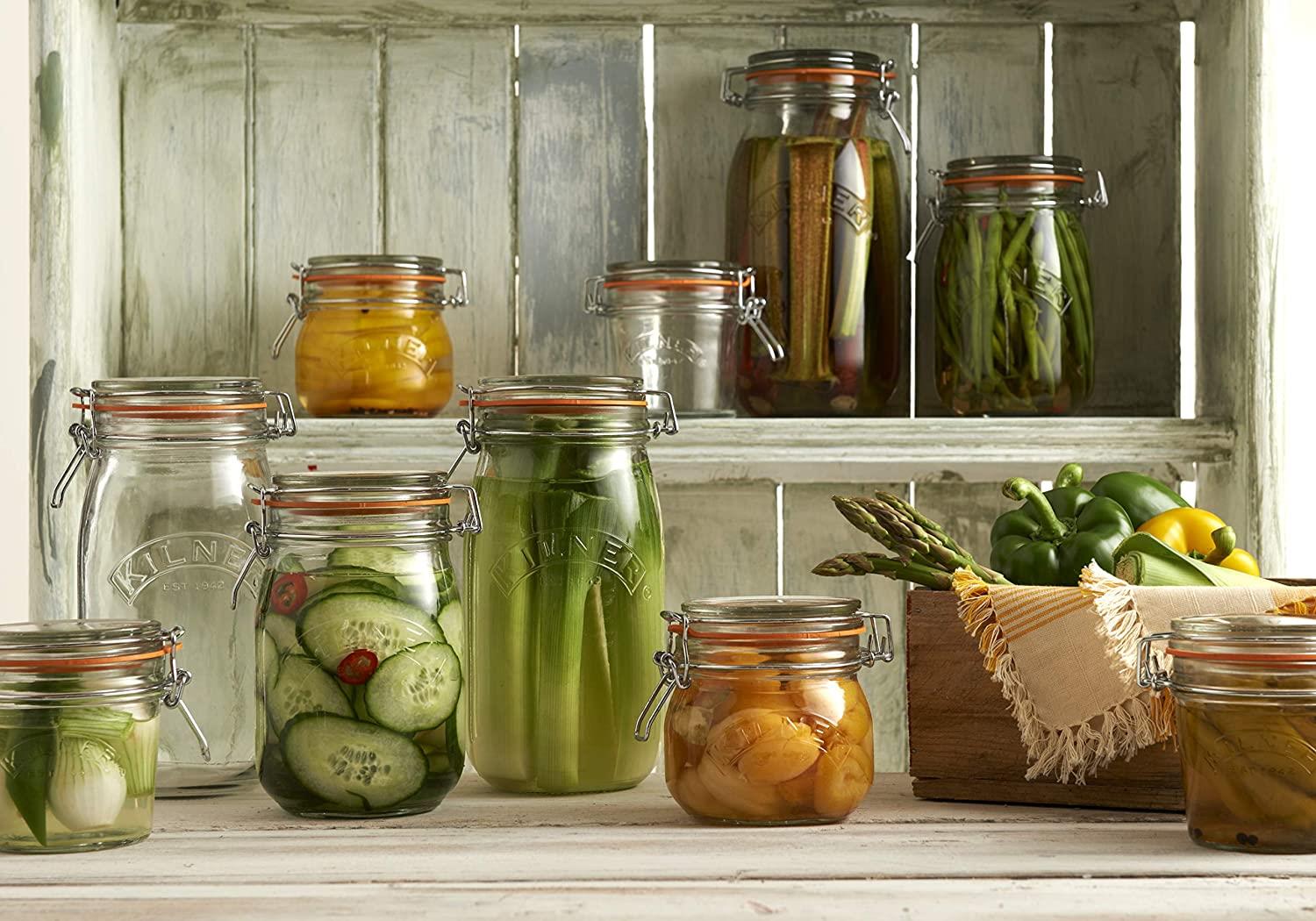 KILNER TRANSPARENT ROUND CLIP TOP JAR 2 LITRE. 0025493