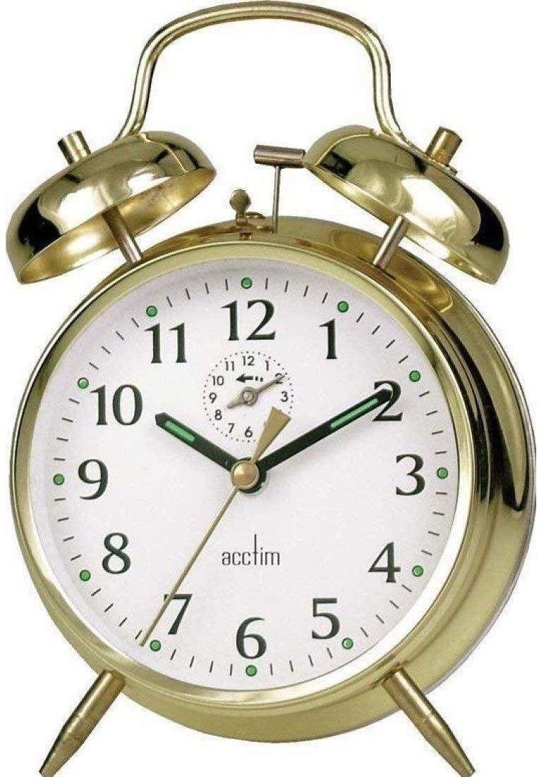 ACCTIM LARGE BELL ALARM CLOCK - BRASS. AC12628