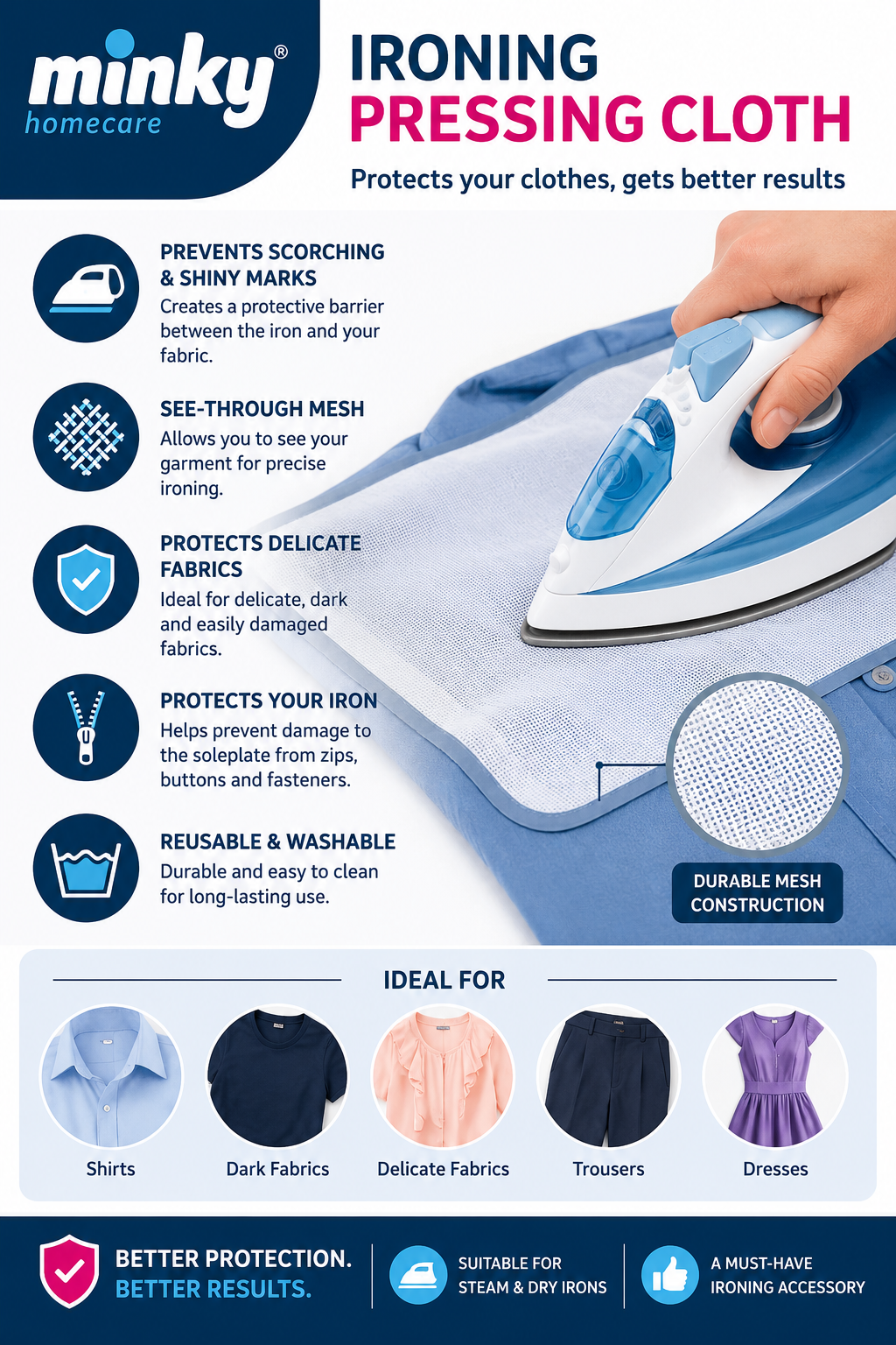MINKY IRON PRESSING CLOTH. CC60100100