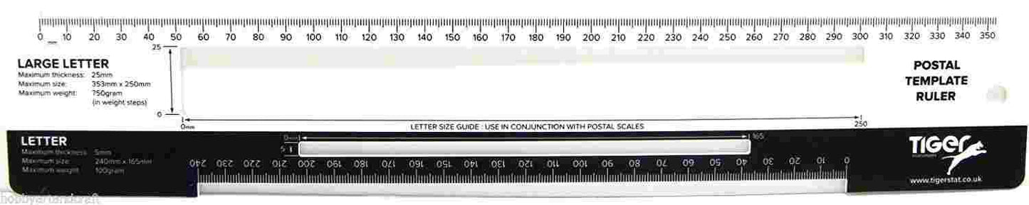 TIGER POSTAL TEMPLATE RULER. T301603
